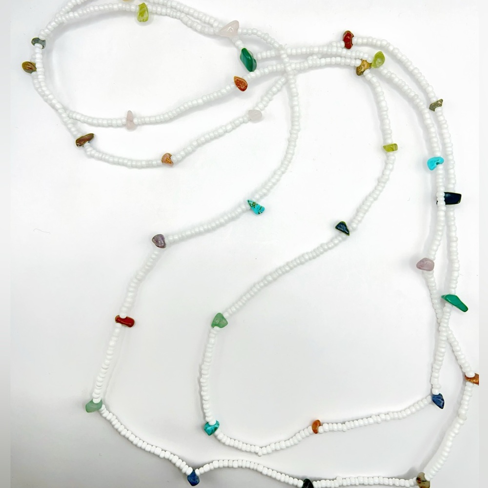 Elastic Seed Bead and Crystal Wrap Bracelet